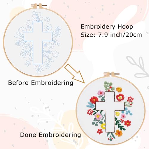 Louise Maelys Cross Embroidery Kit for Beginner(Easter Jesus) - color: Easter