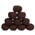 KGS Crochet Thread Cotton Yarn Balls | Size 8 | 10 Balls | 10 Grams Each Ball | Total 100 Grams of Pearl Cotton Thread for Crocheting, Cross Stitch, Needlepoint Hand Embroidery (Chocolate Brown) - color: Chocolate Brown