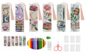 6PCS Cross Stitch Bookmark Kit for Adult Beginners flowers Cross Stitch Kits with Backing Felt Floss Instruction DIY Stamped Embroidery Bookmark Kit for Starter Adults Book Lovers (2.3x7.8 inch) - color: SQY004