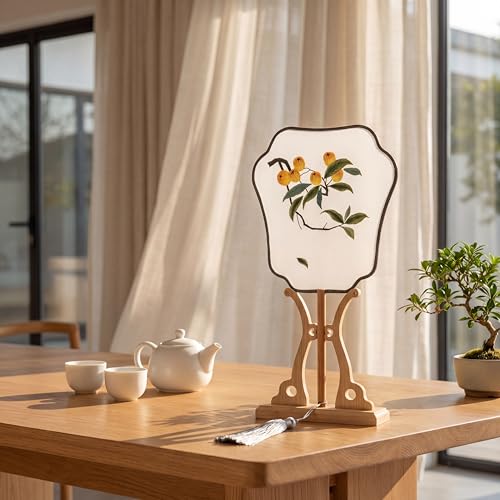 QIZUOLIFE Embroidery Fan Kit with Tutorial Videos, Loquat Pattern - style: Loquat