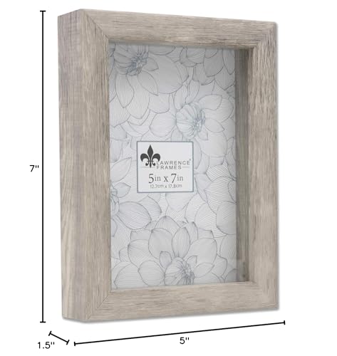 Lawrence Frames Shadow Box Frame, 5x7, Natural Gray - color: Natural Gray, size: 5 x 7 inches