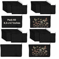 40pcs Black canvas Zipper Pouch Makeup Bags Bulk Pencil Case, Smooth Zipper - color: Black, size: 8.3x4.7