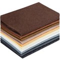 10 Sheets Felt Fabric for Crafts, 8x20 Inch 1.4mm Thick (Brown) - color: Brown
