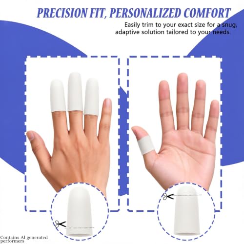 14pcs Gel Finger Protectors Finger Cots Silicone Fingertips Protection - color: White