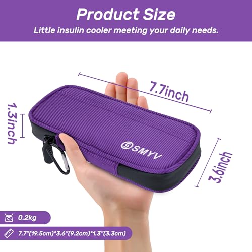 SMYV Insulin Cooler Travel Case with 2 TSA Approved Ice Packs, Purple - color: Soft Purple