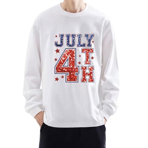 Patriotic Iron on Patches Heat Transfers Decals for 4th of July Independence Day Party Decorations 4 Large Sheets Iron on Vinyl Applique Stickers for Boys Girls Women Men Clothes Bag Pillow DIY Art - color: Independence Day