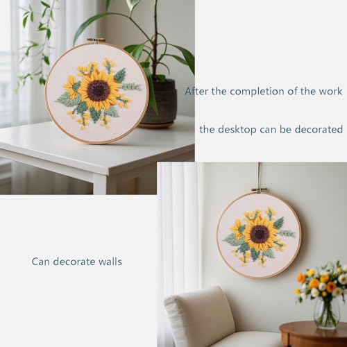 Myfelicity Punch Needle Kit, Punch Needle Kits Adults Beginner, Craft Decoration and Hobbies (Sunflower) - color: Sunflower
