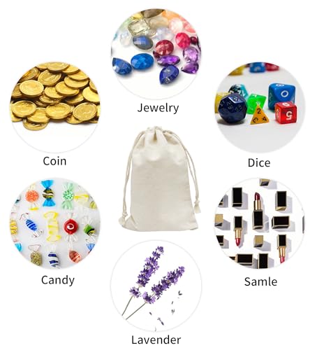 Jexila 24 Pieces Muslin Bags 4x6 inches Small Cotton Drawstring Gift Pouch Sachet Bag for Wedding Party Favor,Jewelry,DIY Crafts