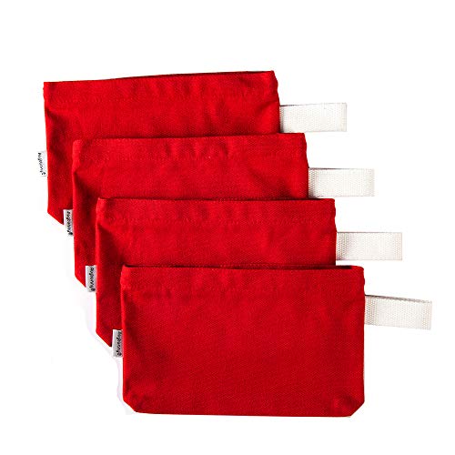 Multi-purpose Cotton Canvas Zipper makeup Bag Pouch 4-pack - color: Red