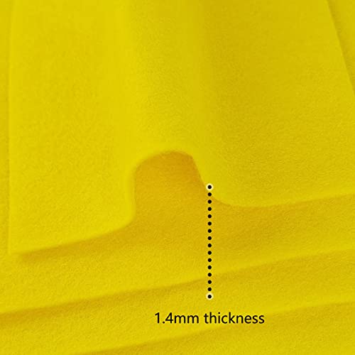 Jtnohx Soft Felt Fabric Flexible Craft Felt Sheets Light Yellow 6" 20Pcs - color: Light Yellow