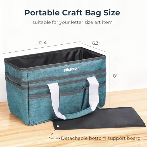 Nicpro Craft Art Bag, Art Tote Bag with Multiple Pockets for Supply Storage - size: Small