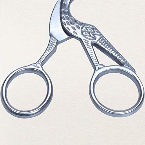 2PCS Vintage Stork Shape Sewing Scissors Stainless Steel Scissors - color: Silver