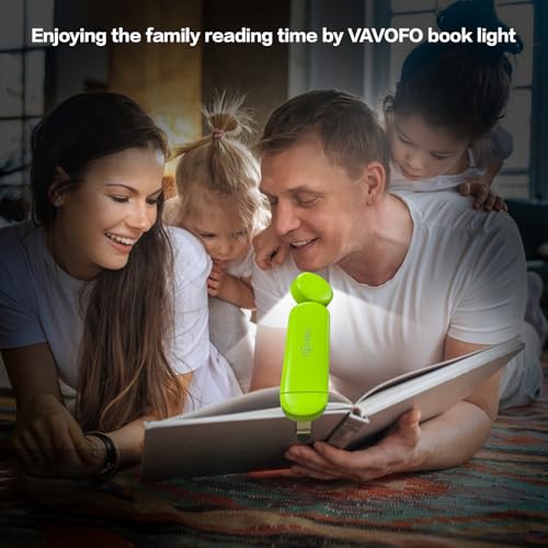 VAVOFO USB Rechargeable Book Light, Bookmark Clip on LED Reading Light - color: Neon Green