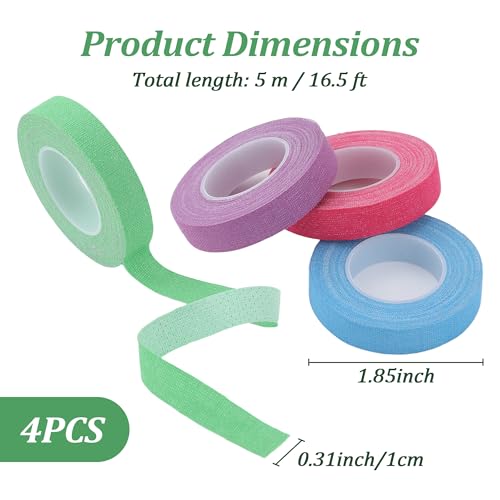 Eiodoni 4 Rolls Thimble Tape for Hand Sewing, Self Adhesive