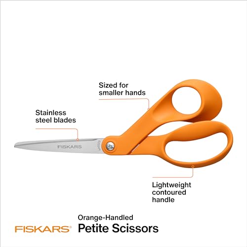 Fiskars 7" Petite Original Orange-Handled Fabric Scissors, Sewing & Crafts - style: Petite Orange-Handled