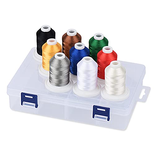 Simthread Embroidery Thread with Storage Box - 800 Yards/Spools - color: Basic Colors