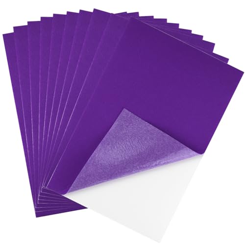 CHRORINE 10 Pcs Purple Felt Fabric Sheets Self Adhesive Felt Sheets 8 x 12 Inches Felt Paper for Art and Craft Supplies - color: Purple