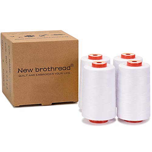 New brothread 4 Large Cones All Purpose Polyester Thread -White - color: 4xWhite