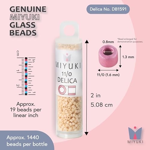 Miyuki Delica Seed Beads - color: DB1591 - Matte Opaque Pear AB