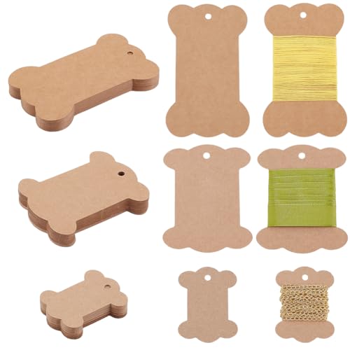 PH PandaHall 90PCS Ribbon Spools 3 Styles Ribbon Storage Organizer Flat Spool Bobbin Yarn Bobbin Kraft Spool Floss Bobbins Card Thread Holder for Embroidery Thread Cross Stitch Craft DIY Sewing