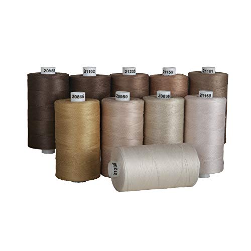 Connecting Threads 100% Cotton Thread Sets - 1200 Yard Spools (Set of 10 - Neutral) - color: Neutral