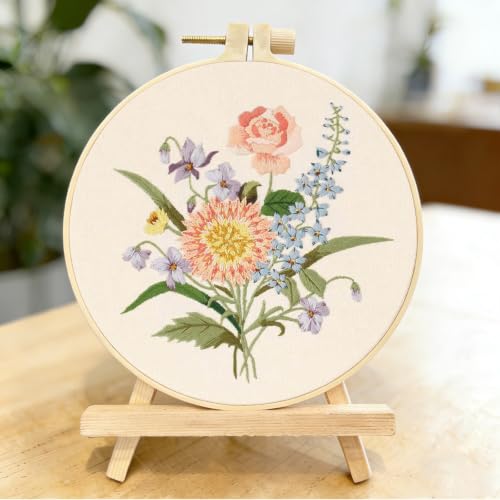 3 Packs Embroidery Kit for Adults, Embroidery for Beginners (Floral) - color: Floral