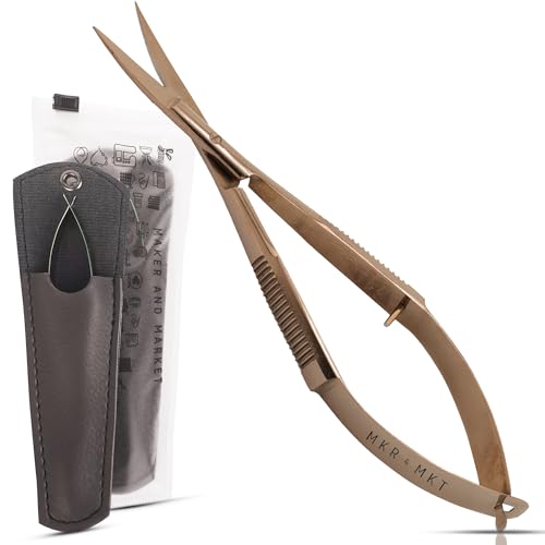 Spring Action Scissors for Applique & Embroidery - Curved, 4.5", Rose Gold - color: Rose Gold