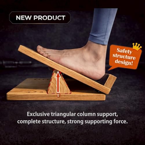 Solid Wooden Slant Board for Calf Stretching, Beginner Incline Board for Home Fitness & Daily Flexibility