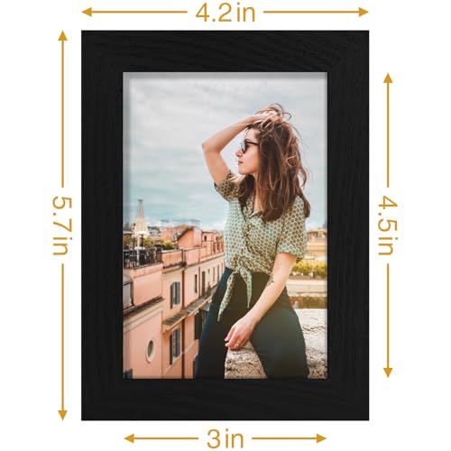 Vittanly 3.5x5 Picture Frame for Wall or Tabletop, Black - color: Black, size: 3.5x5