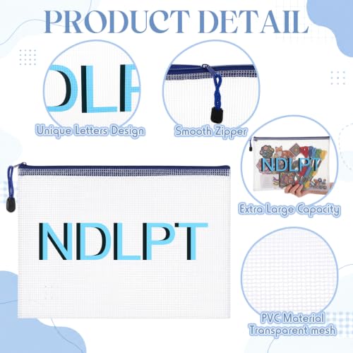 Sabary 5 Pcs Needlepoint Project Bag Clear Mesh Zipper Pouch, Blue - color: Blue