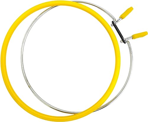Nurge Metal Embroidery Hoops - Premium Spring Tension Embroidery Hoop for Cross Stitch - Durable Ring with Quick Release Safety Clip - Ideal for Crafters,Beginners & Professionals - Yellow - Large - color: Yellow, size: Large