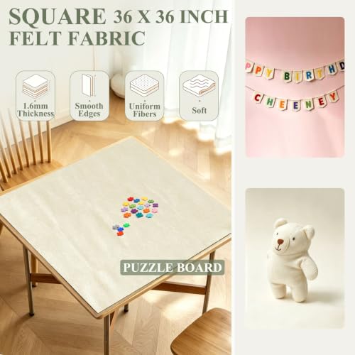 Ivory Felt Fabric 36" X 36"(1 Square Yard) 1.6mm Thick Soft Felt Sheet - color: Ivory
