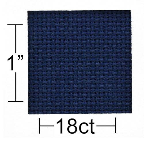 Essentials By Leisure Arts Aida Cloth, 18 Count, Navy Cross Stitch Fabric, Embroidery Fabric, Cross Stitch Supplies for Crafting, Stitching, and Sewing Projects 30X36