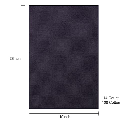 Aida Cloth 14 Count Cross Stitch Fabric,19×28inch (14CT,Dark Navy) - color: Dark Navy, size: 14CT