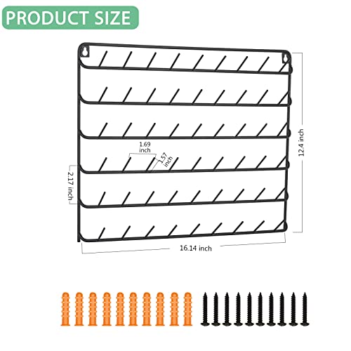 HAITRAL 4 Set of 54-Spool Sewing Thread Rack, Wall-Mounted Metal Sewing Thread Holder, Hair-braiding Organizer, Black - color: Black