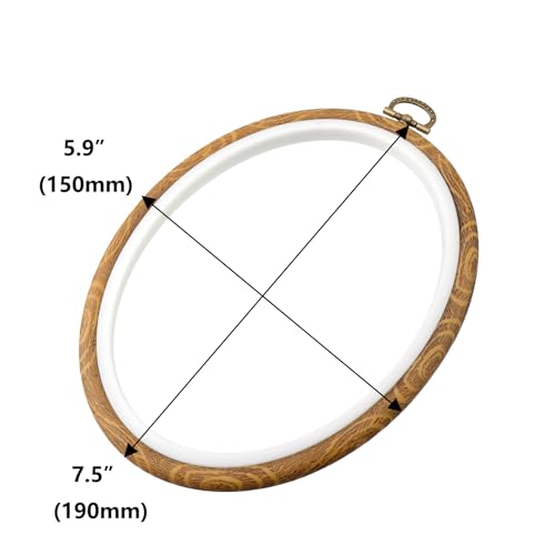 Semetall 4pcs Oval Embroidery Hoops 6.7"x5.31" Inch