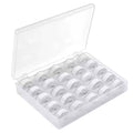 25pcs White Sewing Thread with Storage Box and Spool Prewound Bobbins Polyester Thread for Hand Machine Sewing Embroidery - color: white