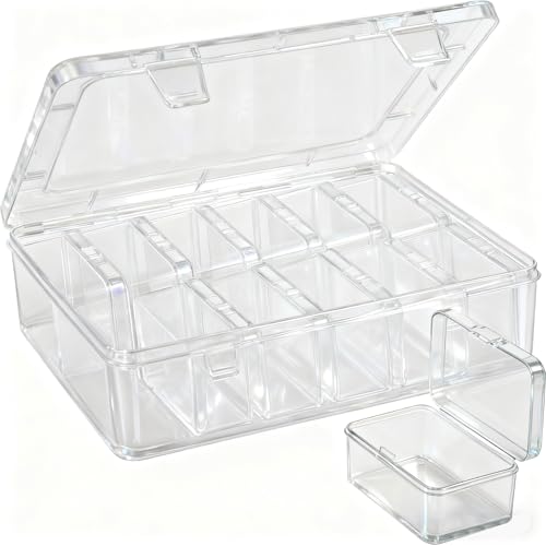Mathtoxyz Bead Organizers and Storage Box, Medium Size Case Plastic Container for Sewing Clay Beads Craft and Jewelry Making