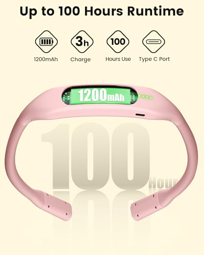 Glocusent Neck Book Light, Rechargeable Neck Lights for Crafts Reading - color: Pink
