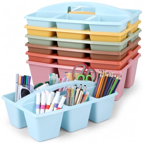 6 Pack Classroom Caddy with Handle, 6 Compartment (Groovy) - color: Groovy