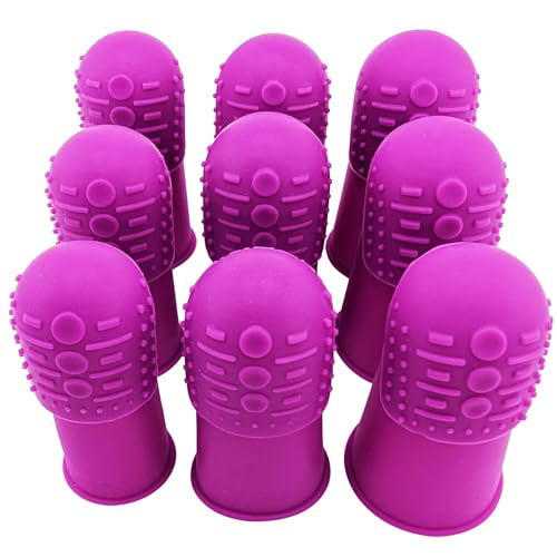 Comfortable Soft Flexible Thimbles | THIK-Grip Thimble | Small (3) - Medium (3) - Large (3) | Magnetic Sewing Needle Holding Wristband (1) - color: Thik-grip Thimbles - Wristband, size: All Sizes Included