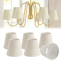 Fuloon Small Lamp Shades Clip on Bulb, Modern European Style Mini Lamp Shades for Chandelier, French Country White Chandelier Lampshades, 3.5x5.1x5.5 in, 6 Pack (Linen Beige) - color: Linen Beige, size: 6 Pack