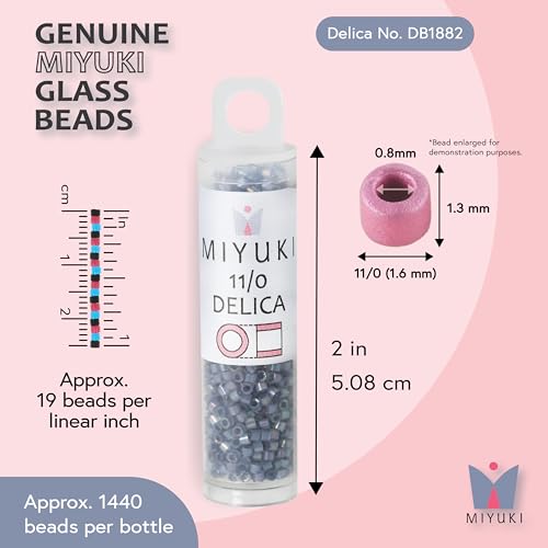 Miyuki Delica Seed Beads - color: DB1882 - Silk Inside Dyed Bayberry