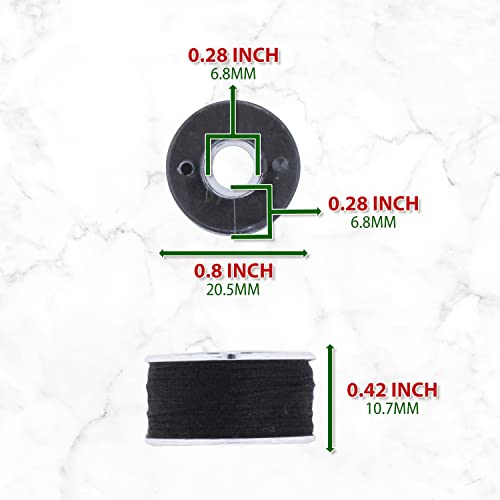 Mandala Crafts Black White 15J SA156 Prefilled Bobbin Thread, 25 PCs - color: Black White, size: Size A 25 X 88 Yards