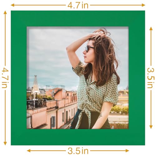 Vittanly 4x4 Picture Frame for Wall or Tabletop, Green - color: Green, size: 4x4