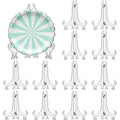 LonlyEagle 12 Pack 5 Inch Clear Plastic Easels or Stand/Plate Holders to Display Pictures or Other Items at Weddings, Plate Stands for Home Decoration, Birthdays, Tables - size: 5 inch