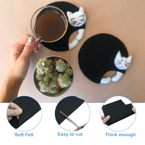 12 Pcs Black Felt Sheets, 8 x 12 Inch, 1mm Thick - color: Black
