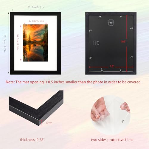 8x10 Photo Frame Gallery Picture frame with 5x7 mat,Freestanding and Wall Mountable,Black - color: Black, size: 8x10
