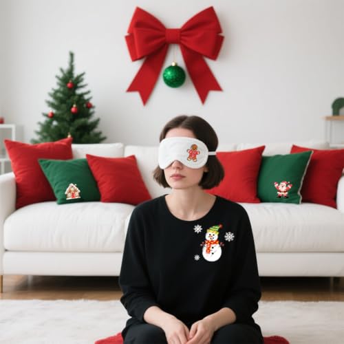 GLOBLELAND 4 Sheets Christmas Colorful Water Soluble Embroidery Pattern - color: Christmas Cartoon