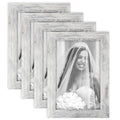 TOFOREVO 4x6 Picture Frames Set of 4, Distressed White - color: Distressed White, size: 4x6